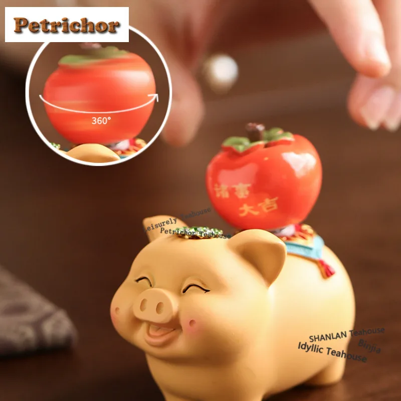 Mascot Elephant Golden Pig Heart-shaped Tea Pet Boutique Fish Tank Landscaping Tea Figurine Play Toys Tea Statue Ornaments Gift