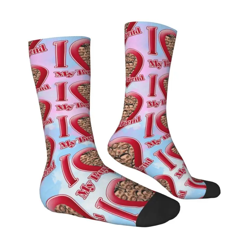 مخصص أنا أحب صديقها الوجه الرجال النساء طاقم الجوارب للجنسين بارد هدية عيد الحب الربيع الصيف الخريف الشتاء اللباس الجوارب