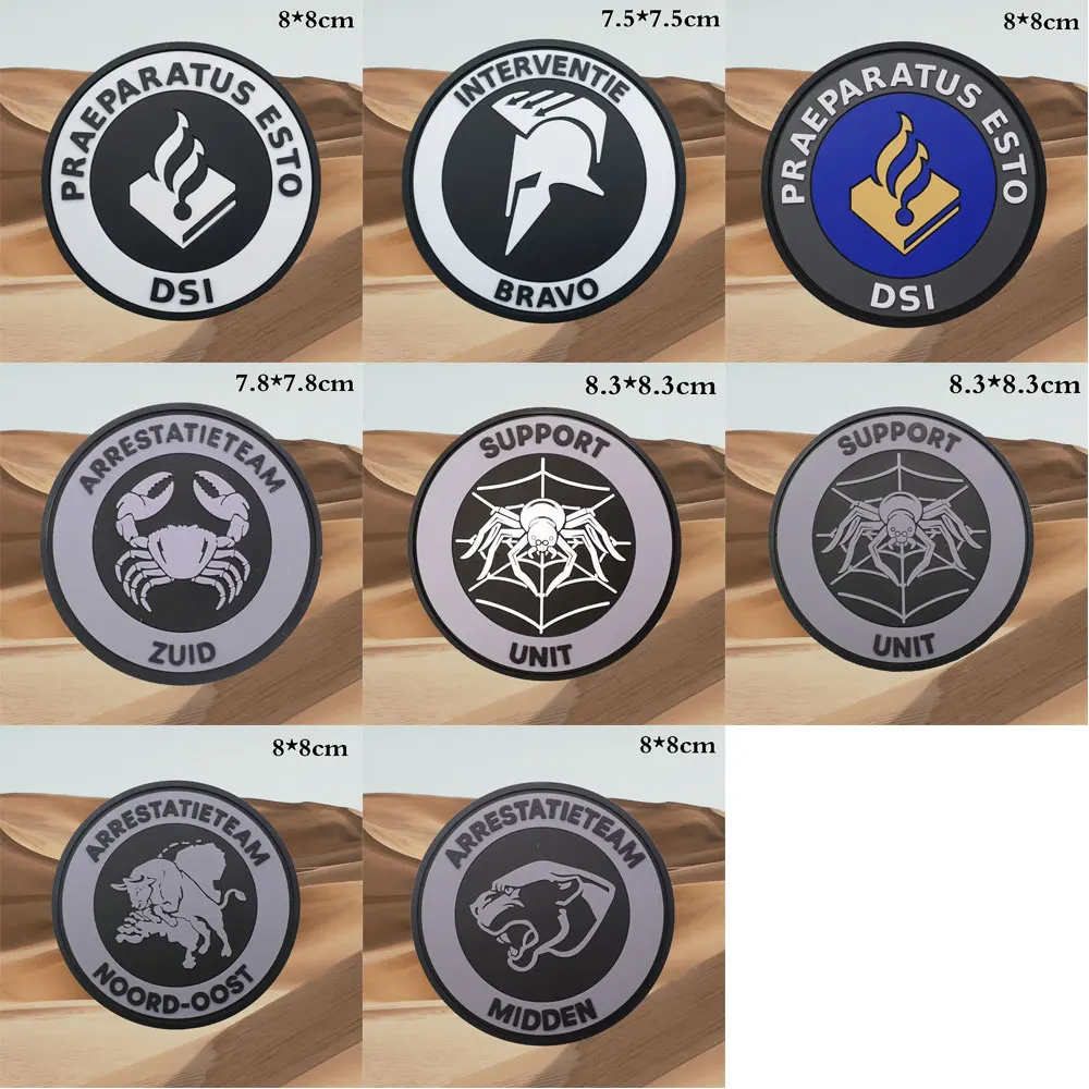 INTERVENTIE BRAVO Tactical PVC Patches with Hook and Loop Backing for Backpacks Clothing military Accessories