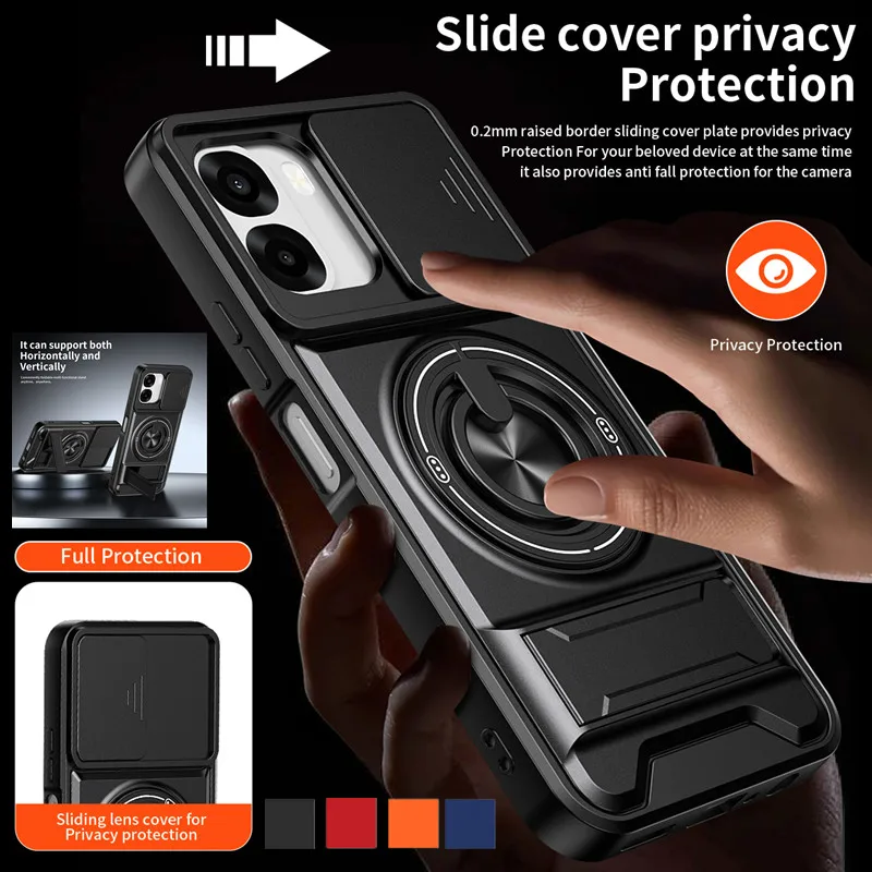 Armor Phone Case For Oppo A6x A6k A6t A6 5G Cover Lens Protection Magnetcic Ring Stand Holder Back Shell Fundas