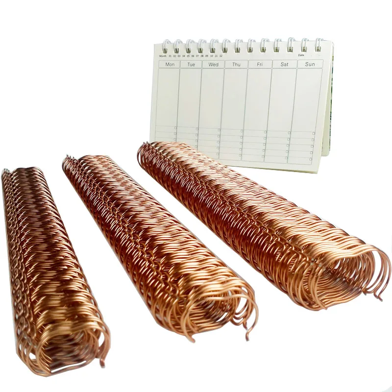 Fils de liaison YO en métal doré, 50 pièces, reliure de fil à Double bobine A4, reliure de fil à Double fil, calendrier de reliure, ressorts pour ordinateur portable