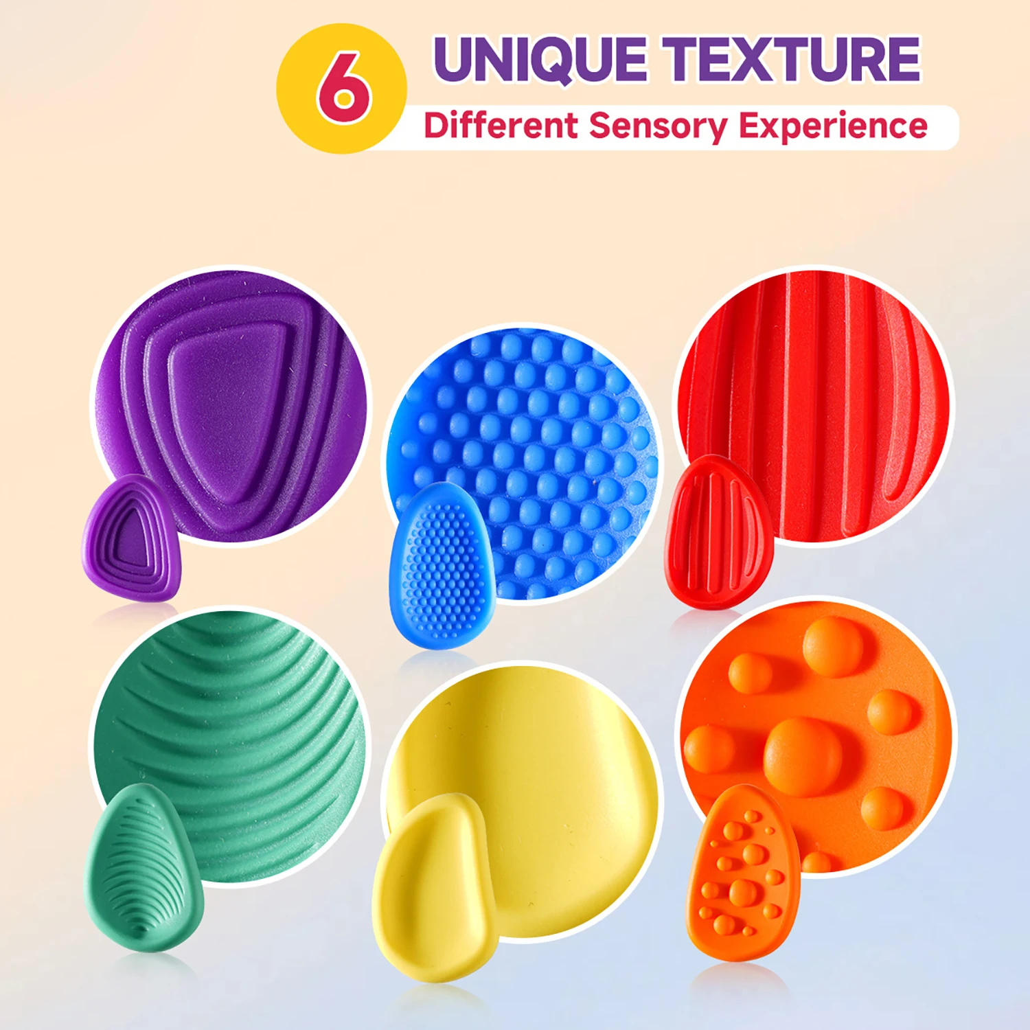 Fidget Toys Pietra sensoriale per bambini e adulti Allevia lo stress Pietra per preoccupazioni con texture morbida in silicone
