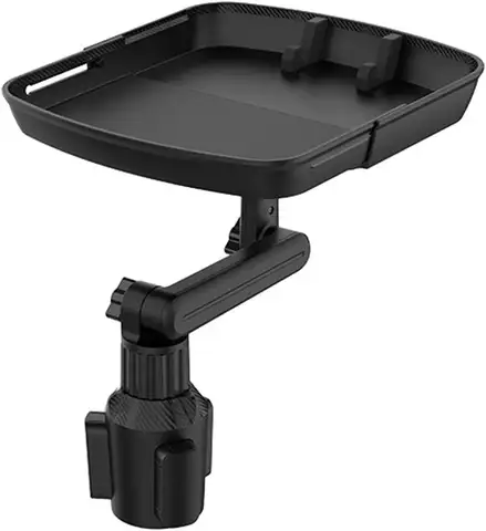 Cup Holder Tray Table, Car Drink Holders Tray, 360º Rotation Adjustable Stretchable Non-Slip Car Tray for Eating, Portable Car I