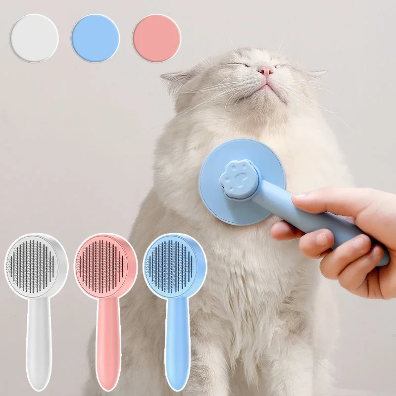 

Cats Brush for Shedding Long Short Hair Self Cleaning Pet Slicker Brush Cat Grooming Massage Brushes Dog Grooming Comb