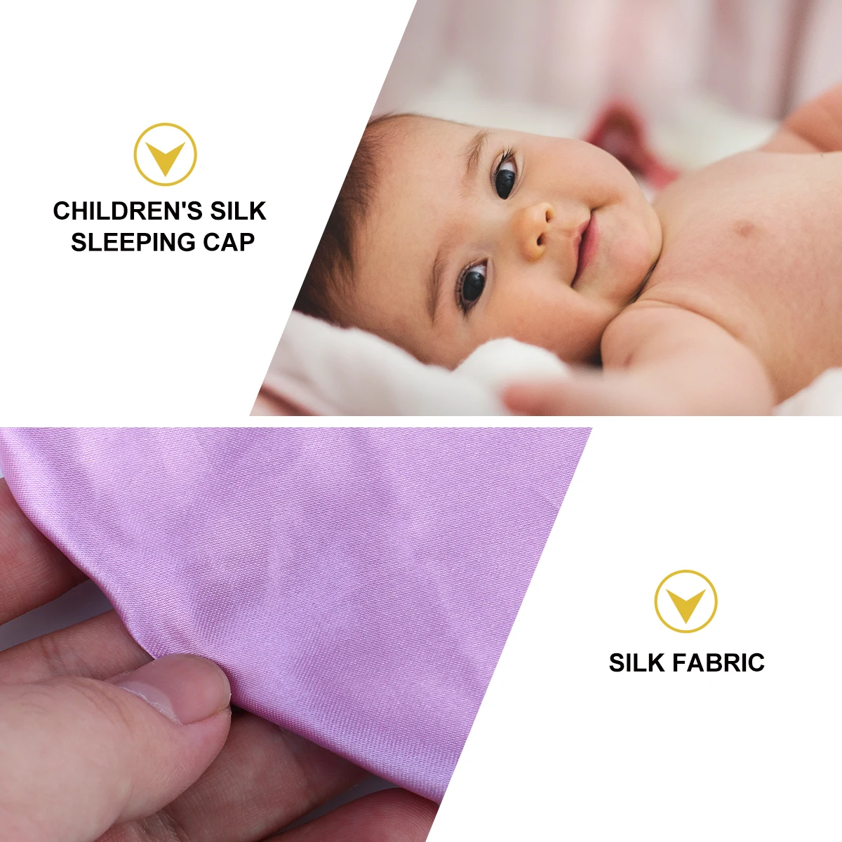 

3Pcs Elastic Satin Kids Sleeping Hat Lightweight Breathable Baby Bonnet Toddler Hats Hair Protection Bath