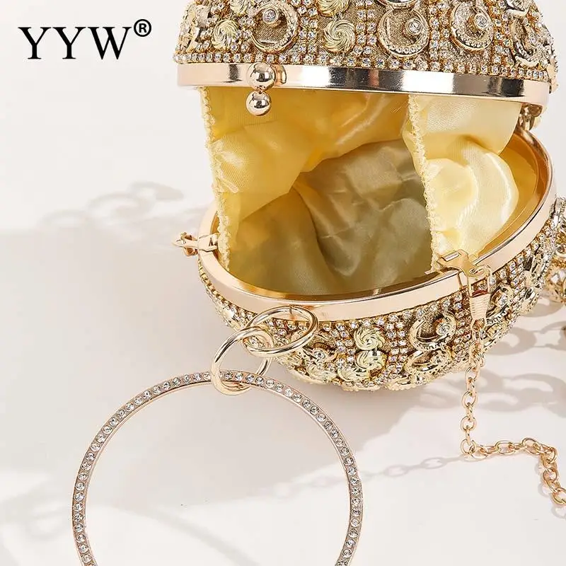 Round Ball Diamond Tassel Women Party Dinner Clutches Evening Wedding Bag Female Bridal Shoulder Handbag Wristlets Clutch Purse