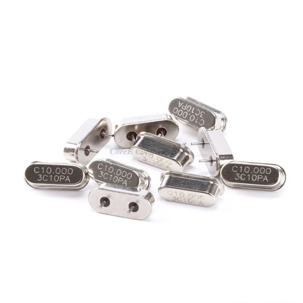 10pcs/lot HC-49S Crystal Oscillator 10MHz 10M Hz Mini Passive Resonator Quartz Crystal Oscillator HC 49S Through-hole 2-pinCoree