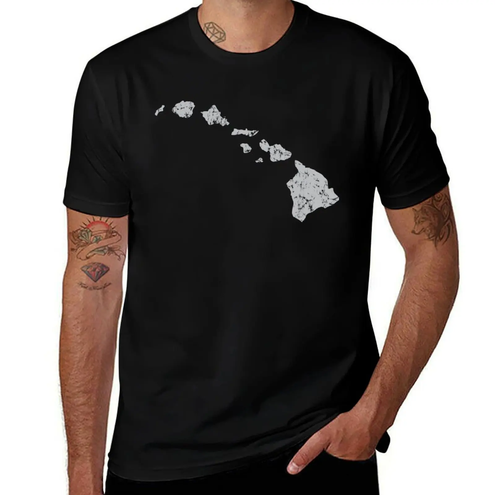 Hawaiian Island Chain Retro Graphic T-Shirt Sport Basic Moisture Wicking Tee