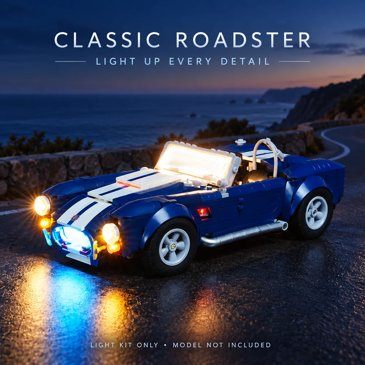 MAXCXT LED Light Kit For Lego 10357 Shelby Cobra 427 S/C Building Block Model USB Powered Display Lighting Model Not Included
