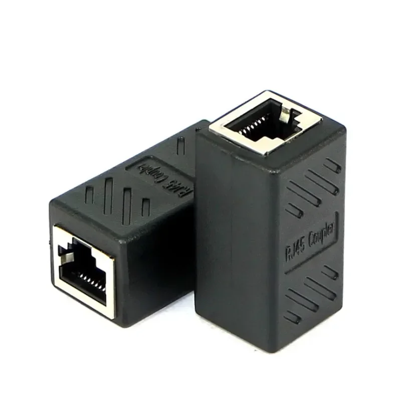 Conector Rj45 cat7/6 adaptador ethernet, interface gigabit, fêmea para cabo de extensão fêmea, 1pcs