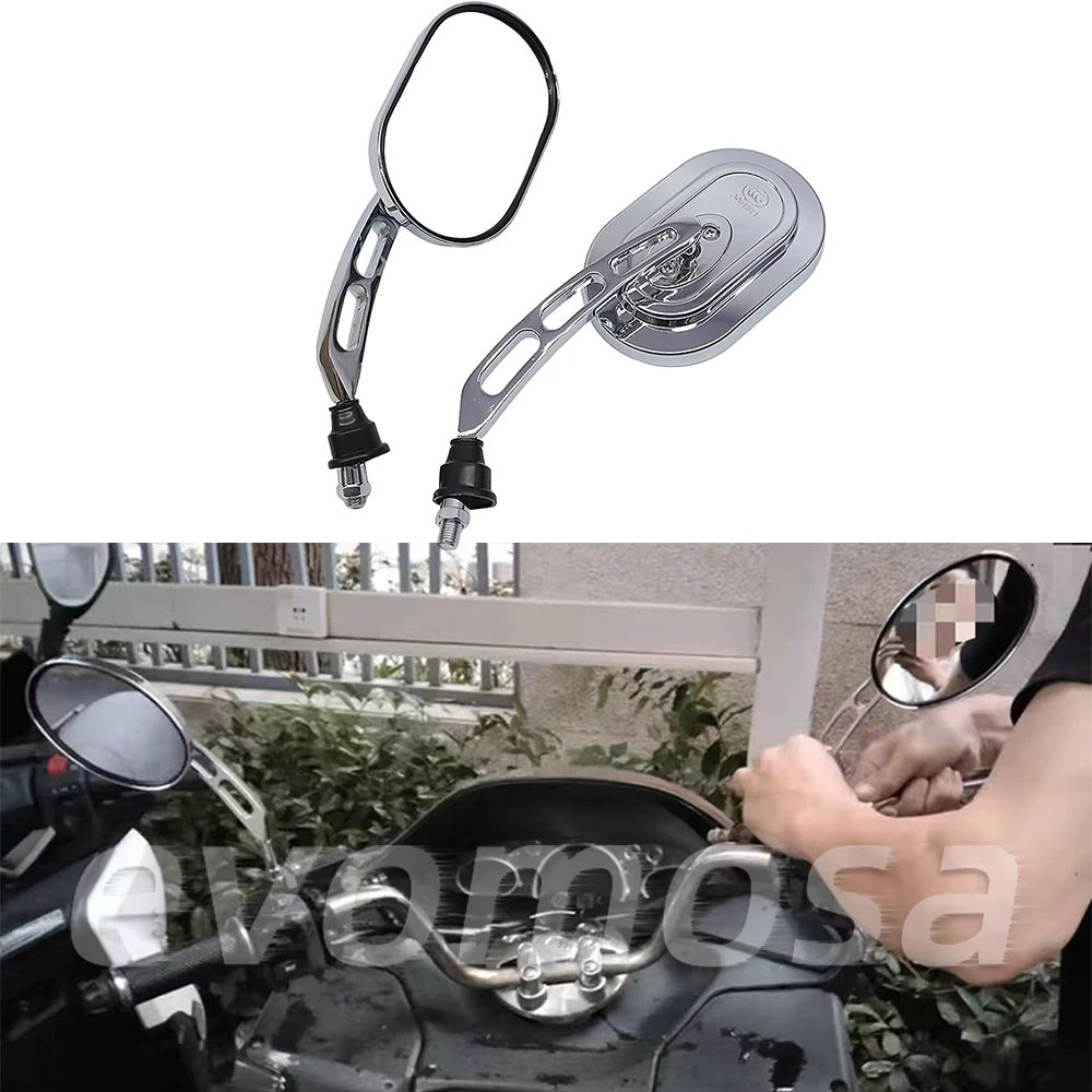 10mm Universal Motorcycle Rearview Mirrors retrovisor de moto mirror For Honda VTX 1300 1800 C R S RETRO Shadow VT750 VT1100