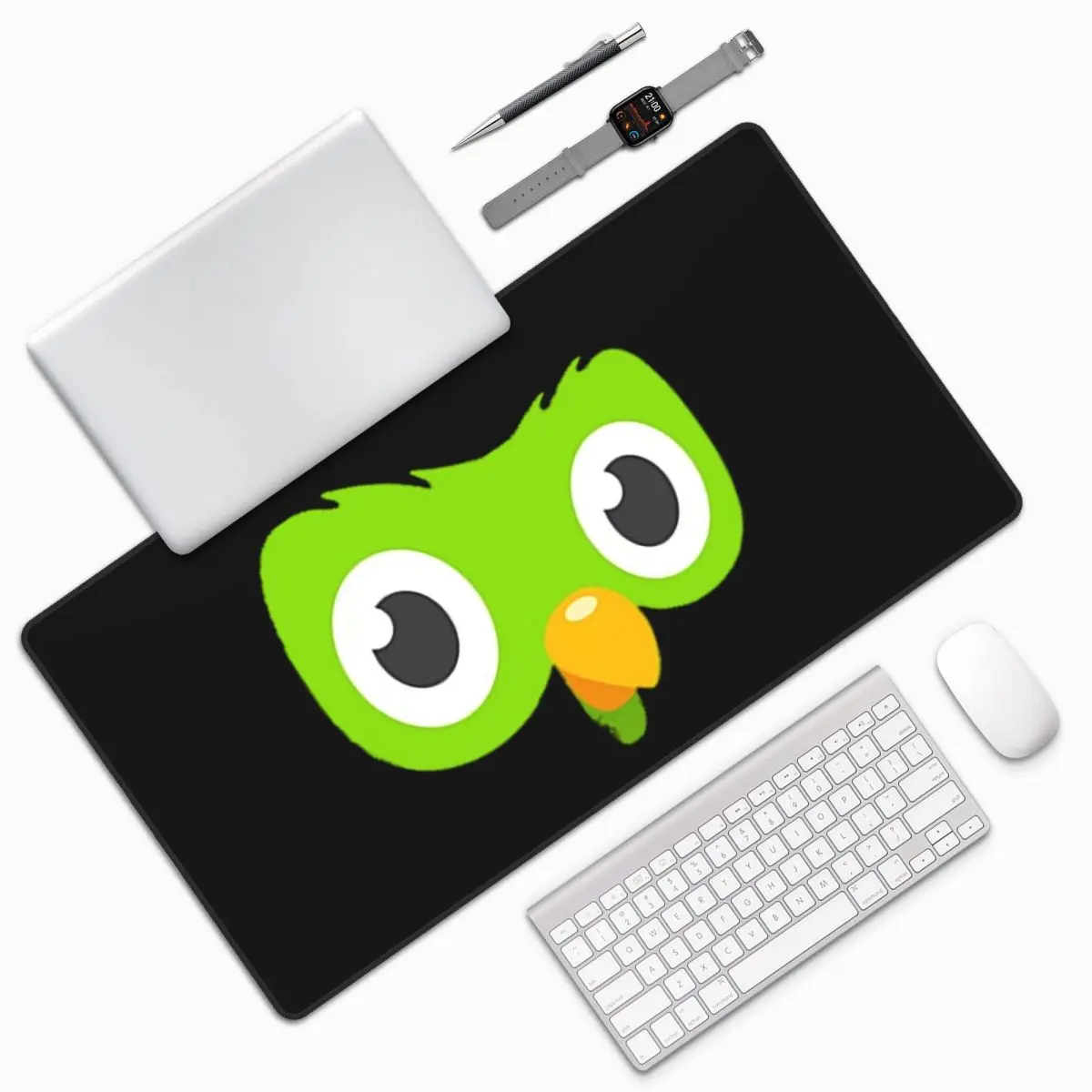 

Duolingo Owl Duo Large Mouse Pad Computer Keyboard Mouse Mat Gamer PC Laptop Desk Mat Office Accessories Table Mats