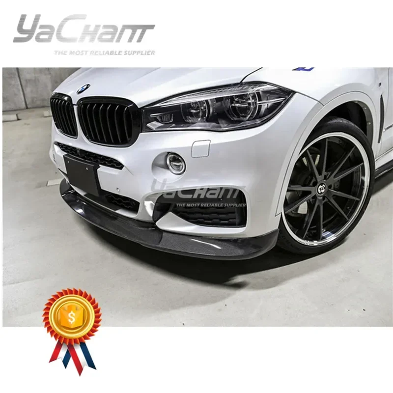 

Car-Styling Carbon Fiber Front Bumper Lip Fit For2015-2019 F16 X6 M Sport 3D Style Front Lip CF