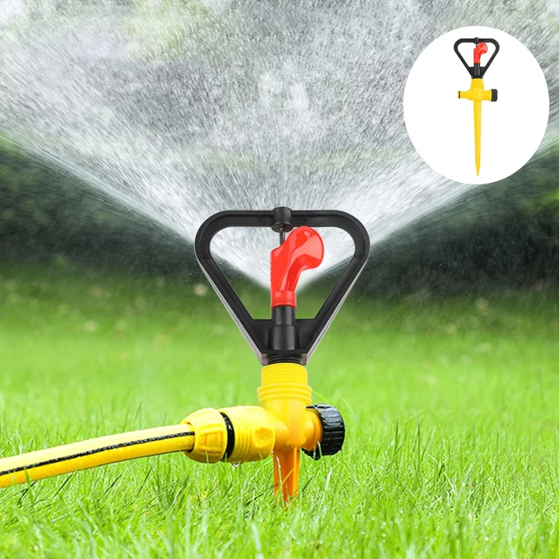 Yellow Rotating Lawn Nozzle, 360 ° Rotating Irrigation Nozzle, Adjustable Flow Garden Watering Tool, Used For Lawns And Farms