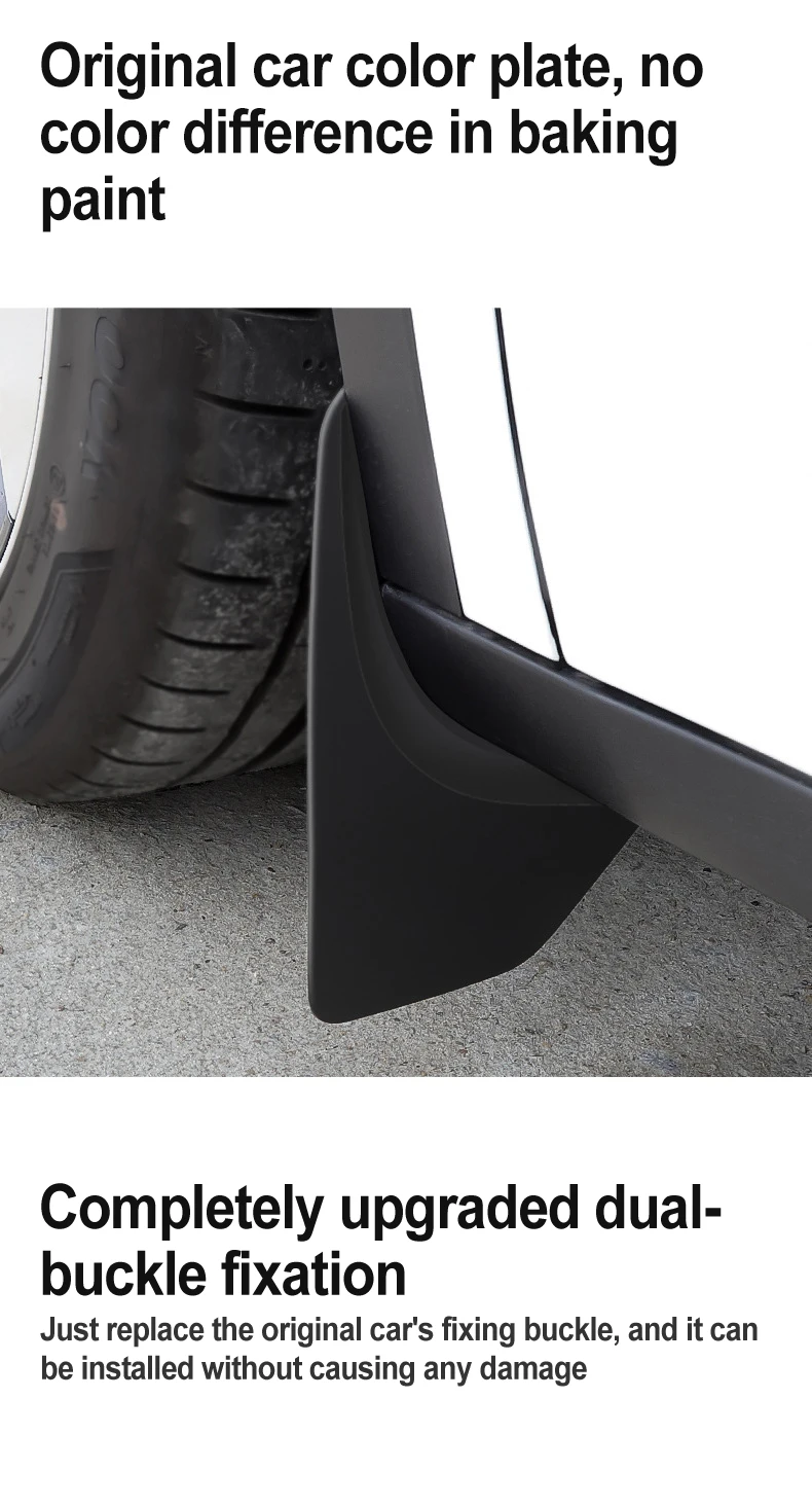 Geeignet für Tesla Model 3 Highland Model Y Juniper 2025 2026 Schmutzfänger Nicht Perforierte Schmutzfänger Verschleißfeste Unsichtbare Version – Detail 7