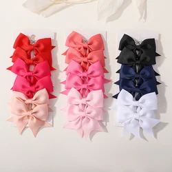 6PCS/Set Cute Girls Solid Color Boutique Hair Accessories Bowknot Hair Clip Children Handmade Headwear Hairbin for Girls Gift