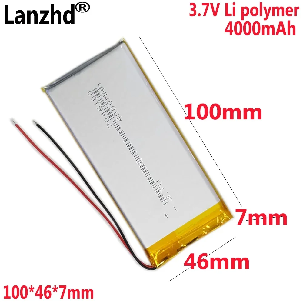 

3.7V 4000mAh 7046100 Polymer Lithium LiPo Rechargeable Battery For GPS PSP DVD Power bank battery 6046100 6050100 6546100