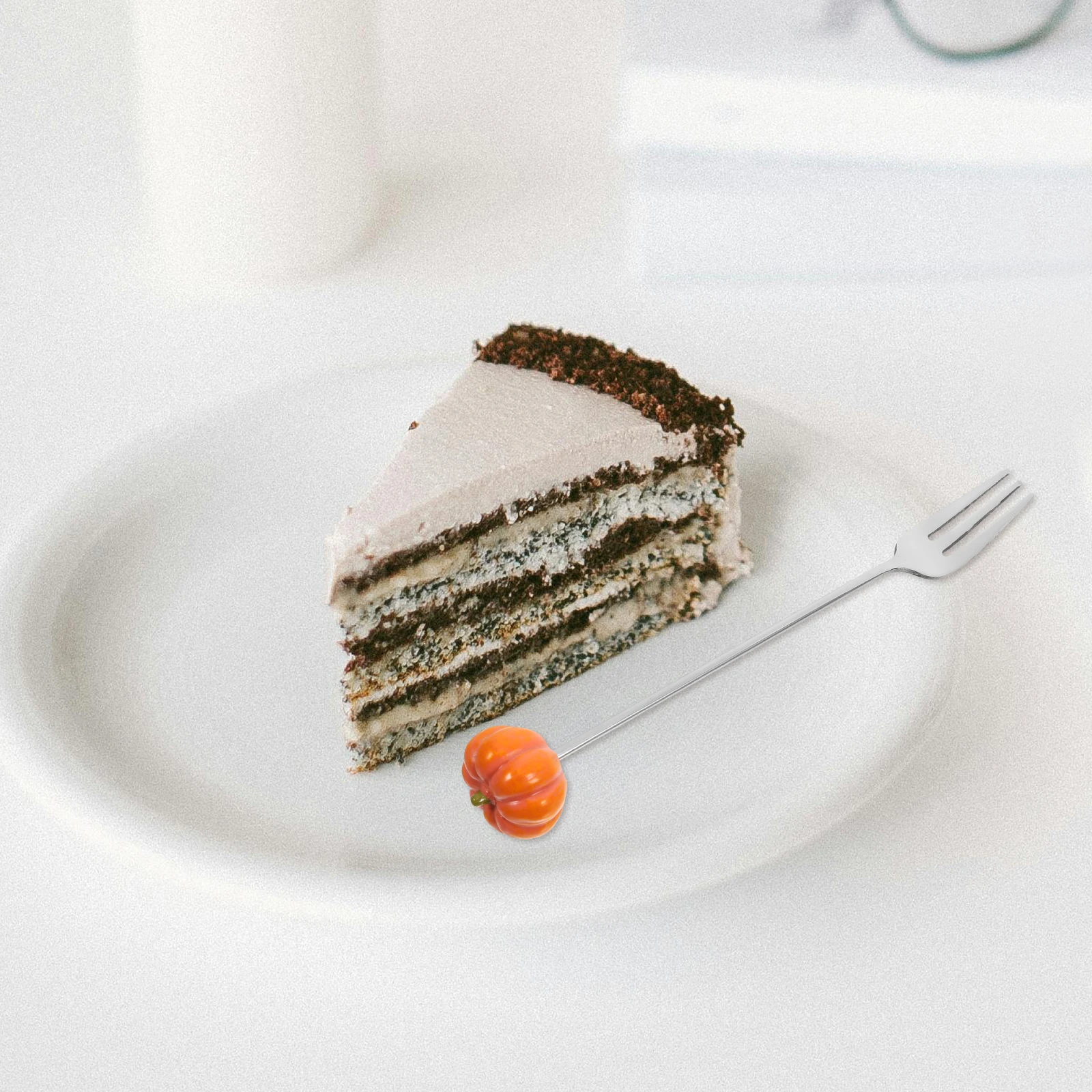 

1 set Pumpkin Spoon Fork Stainless Steel Utensils Dessert Cake Salad Eating Kiwi Fruit Digging Easy Clean Sturdy