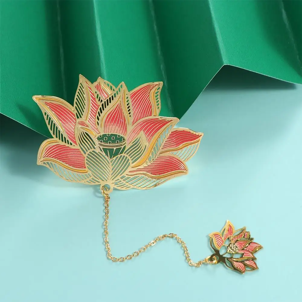 Pendant Metal Bookmark Lotus Leaf Roses Lotus Leaf Book Mark Maple Leaves Ginkgo Biloba Leaves Rose Bookmark Page Marker