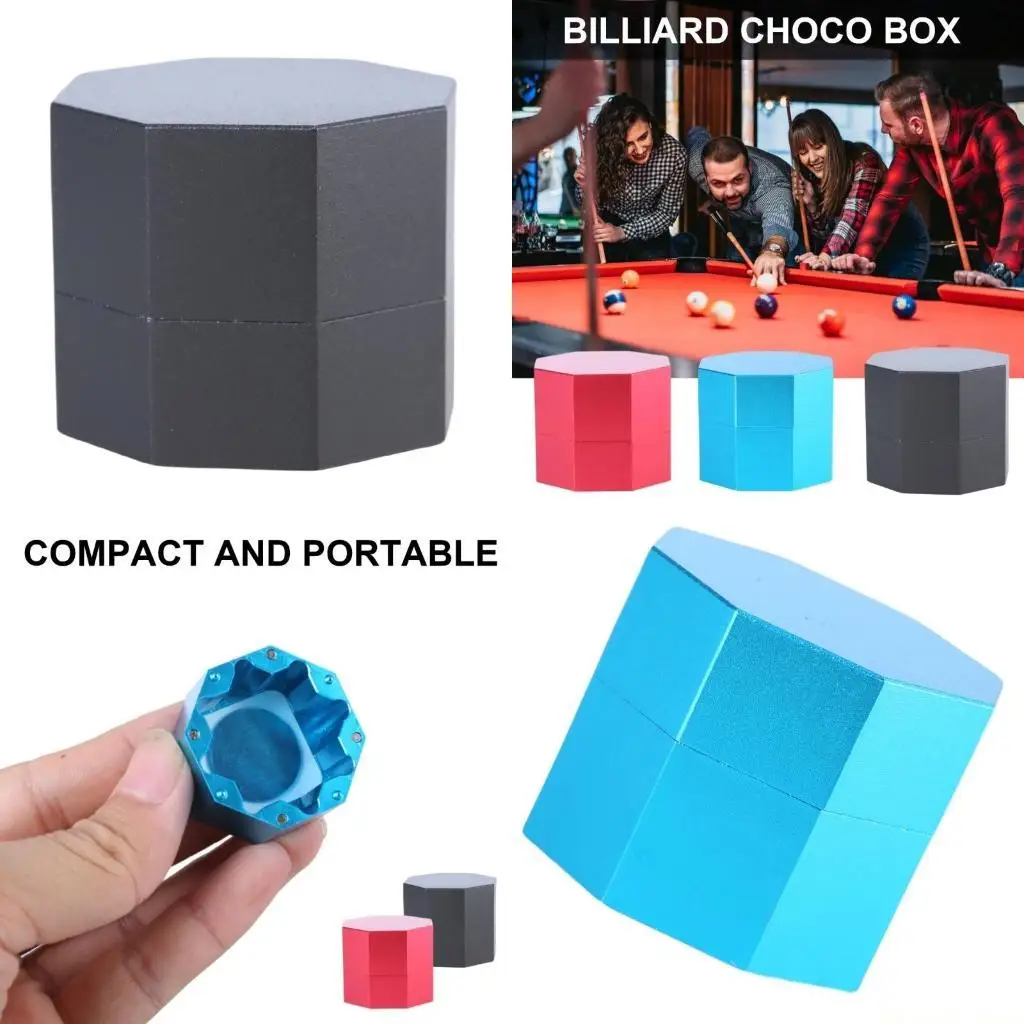 

31BE Octagonal Billiard Chalks Holder Aluminum Billiard Chalks Case Easy to Carry
