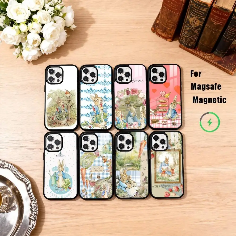 

Cute Role P-Peter R-Rabbit Phone Case For iPhone17,16,15,14,13,12,11 Plus,Pro Max Magnetic For Magsafe Wireless Charging