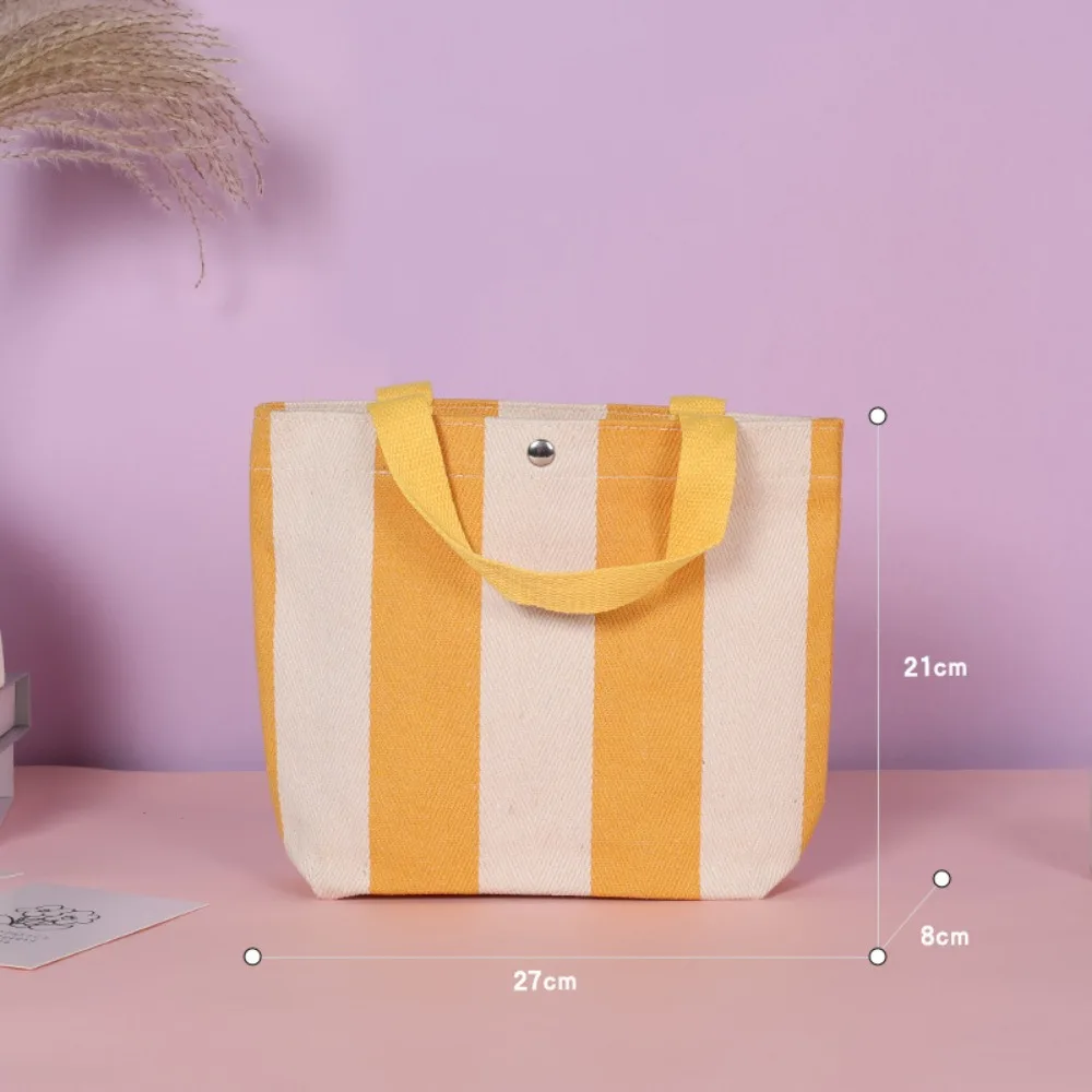 Canvas Bag for Student Commuting, Yellow Striped Canvas Bag, Tote Bag, Shopping Bag，Suitable for Halloween and Christmas Gifts.