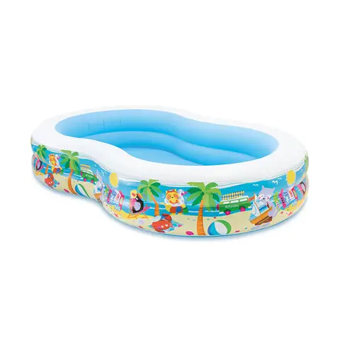 Intex 56490 8 Shaped Inflatable Family Swimming Pool 262x160x46cm PVC Kids Play Pool