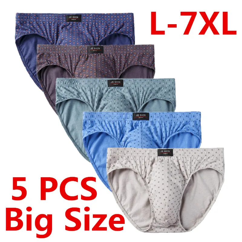 

5 Pcs Cotton Underwear For Men Briefs Knickers Panties Homme Pant Shorts Sexy Underpants Boy Undies L XL 2XL 3XL 4XL 5XL 6XL 7XL