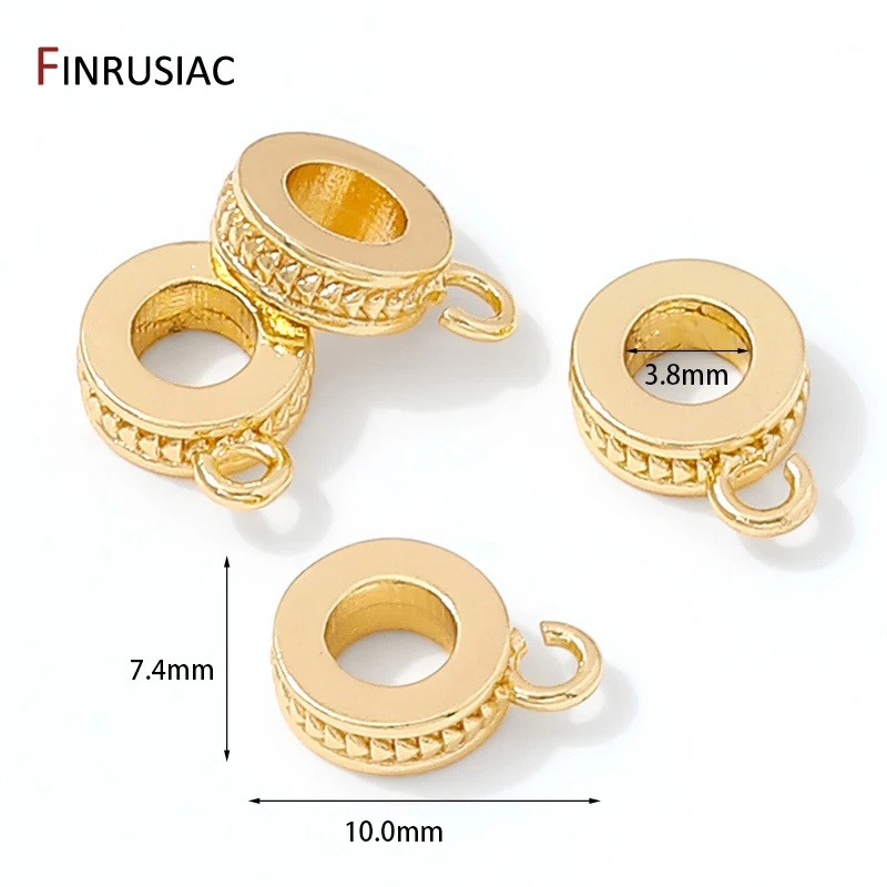 14K vergoldetes Messing, runde Anhänger-Bügelperlen-Anschlüsse, Bügel für Anhänger, Schmuck, DIY-Halsketten-Armbänder, die Entdeckungen herstellen – Detail 16