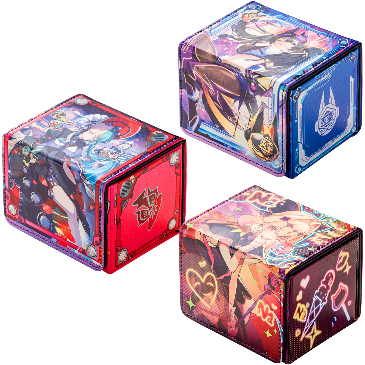 

3models Yu-Gi-Oh! Moria Ruruka IP Masquerena Magnetic Leather Game Card Box Kewl Tune Rotary Game Collectible Card Storage Box