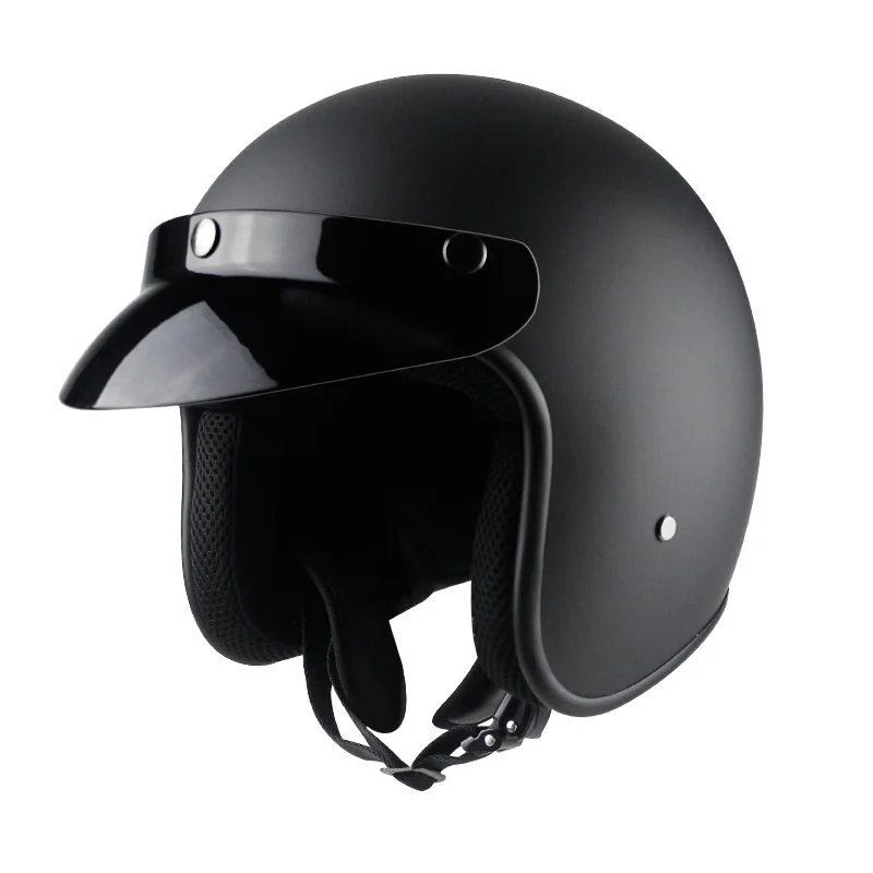 

PU Leather Motorbike Helm Open Face 3/4 Motorcycle Helmet New DOT approved Casco half face Retro Moto Bike Motocross Helmets