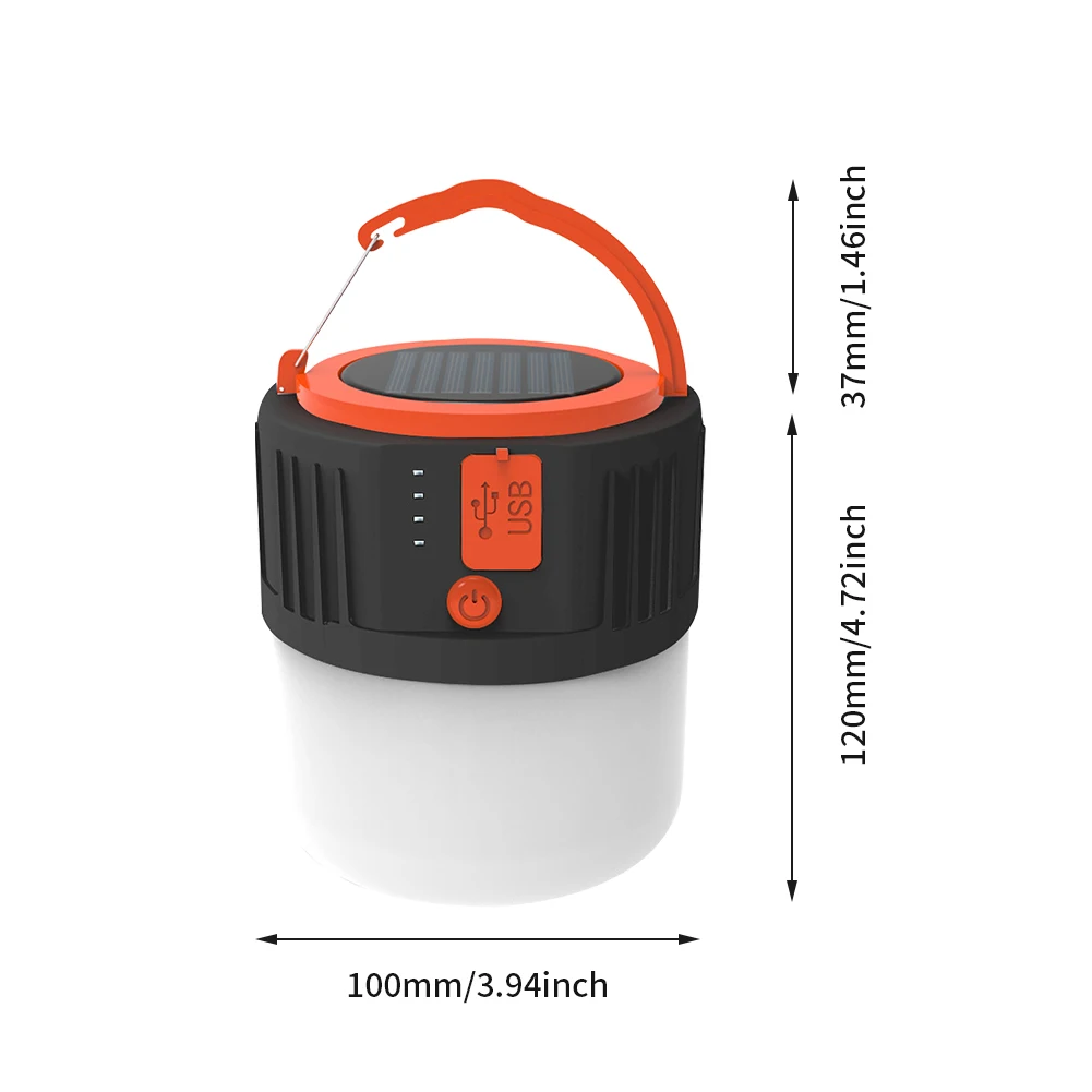 Tent USB Rechargeable Power Bank Fishing 5 Modes Multifunctional Hiking IP33 Waterproof LED Solar Outdoor Home Camping Lantern