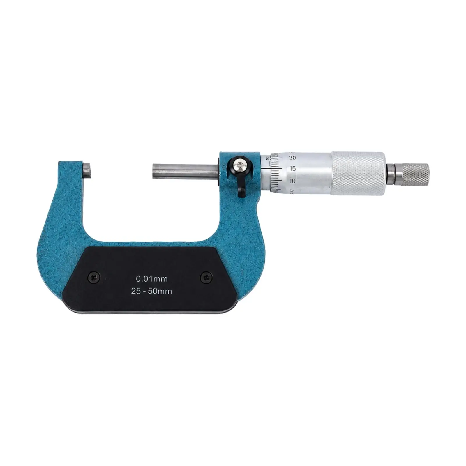 Precision Outside Micrometer Carbon Steel Blue Frame Measuring Tool with Spindle Lock for Reliable Workshop Inspection