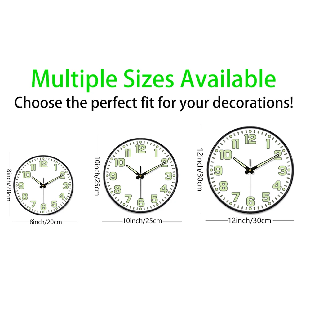Luminous Wall Clock Light In Dark Night Large Digital Quartz Movement Wall Watch for Bedroom Living Room Study Home Decor