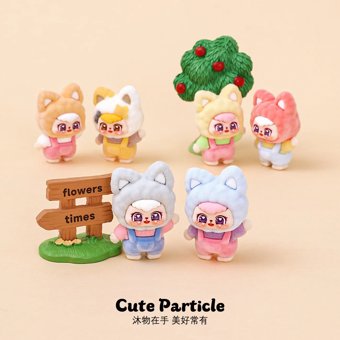 

9PCSSweetheart wave cat pear pear table decoration cute cat tide play cute pet