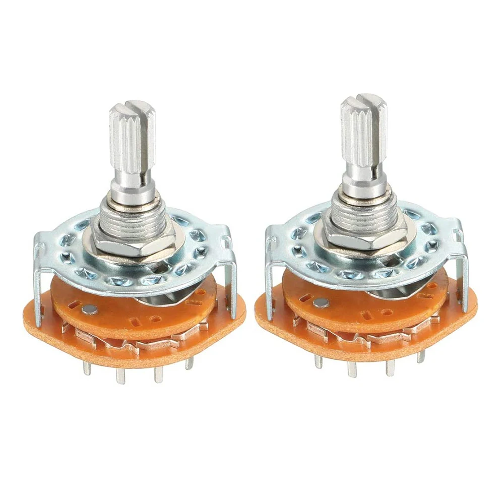 2Pcs 5Pin 1P4T 1 Pole 4 Position Selectable 1 Deck Band Selector Rotary Switch