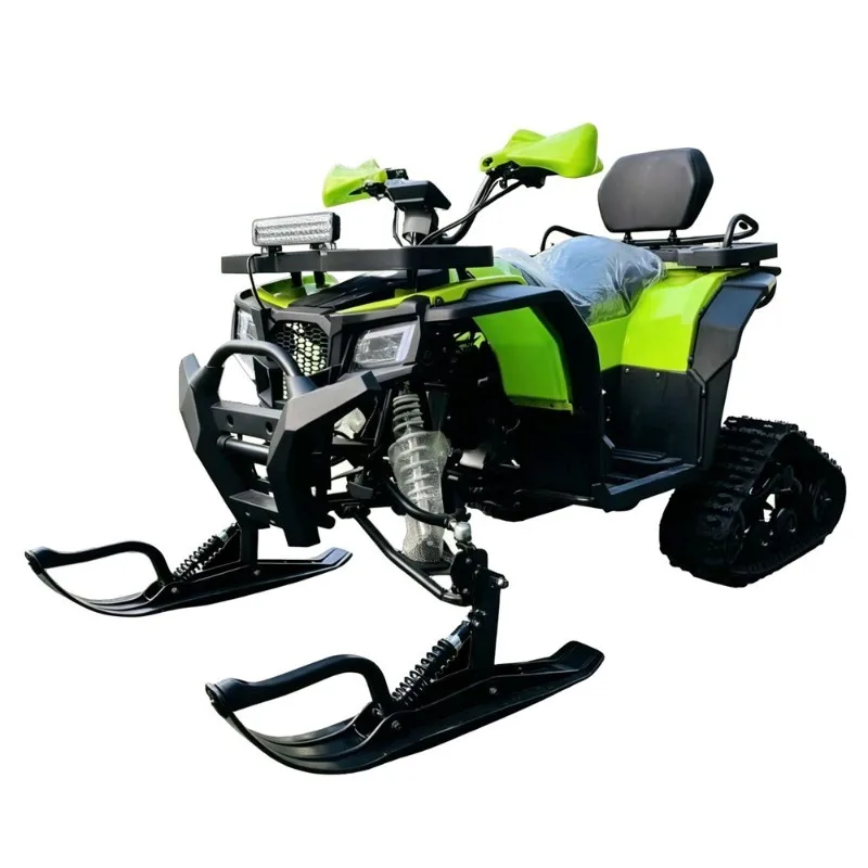 200cc Gas ATV Snowmobile Front Ski Rear Track System Winter Off Road All Terrain Vehicle Snow Sled Outdoor Ice Sports Scooter