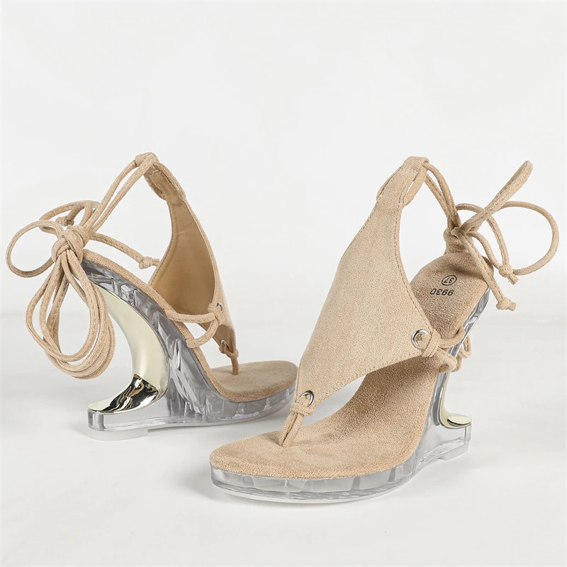 Sexy Design Fretwork High Heels Women Sandals Summer Fashion Clip Toe Ankle Lace-up Wedding Banquet Party Shoes