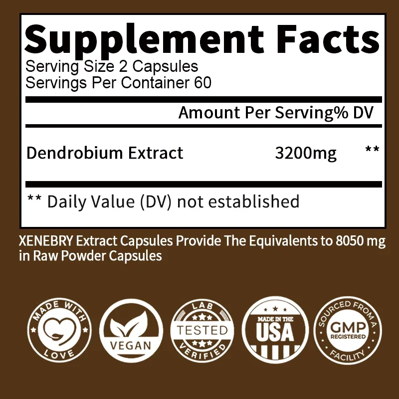 Dendrobium 3200mg - Liver Cleansing and Detoxification, Lung Support, Improve Human Immunity