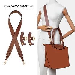 CRAZYSMITH Longchamp M 토트 백 용 가방 스트랩 펀치없는 정품 가죽 스트랩 세트 크로스 바디 스트랩 변환 액세서리