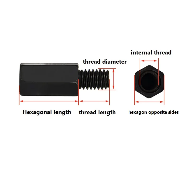 Standoff PCB Support Male Female Hex Board Spacing Screw Carbon Steel Black Column Pillars Spacers Bolt M3 M4