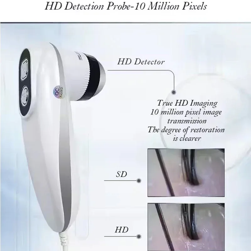 15 بوصة HD كاشف بصيلات الشعر الاحترافي محلل الجلد الرقمي أداة المجهر عالية الدقة اختبار الجلد 50/200X