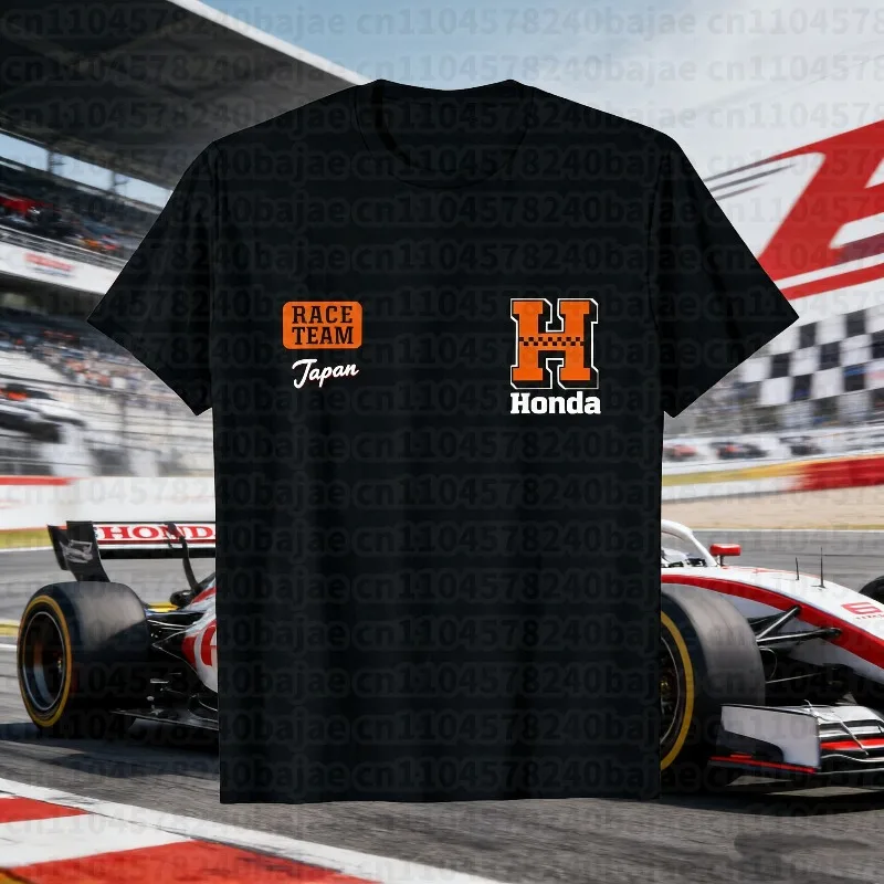 

2025-26 летняя модная рабочая одежда Honda Moto Honda с графическим рисунком, футболка из 100% хлопка с принтом, свободная повседневная удобная и дышащая