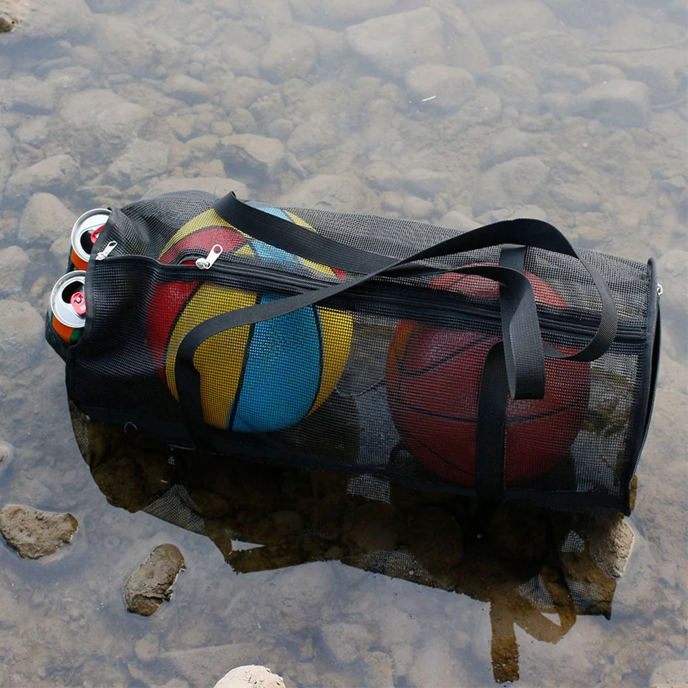 

Sports Ball Mesh Bag Large Capacity Durable For Basketball Soccer Volleyball Swim Gear Yoga Fitness Training