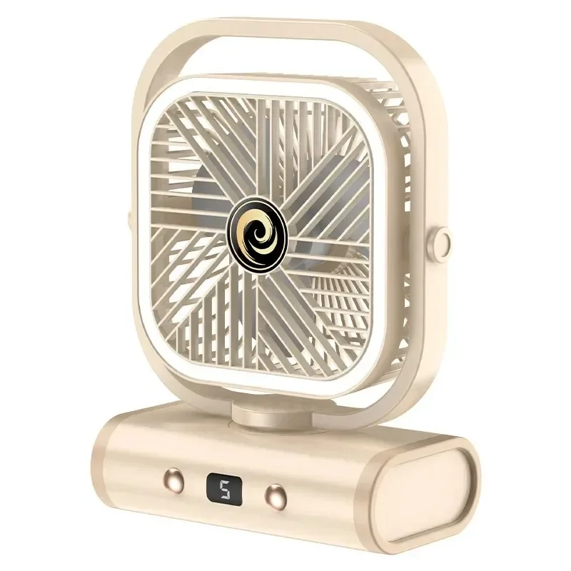 Outdoor Fan Shaking Head Silent Hanging Tent Summer Camping Extra Long Range Charging Desktop Lighting Fan