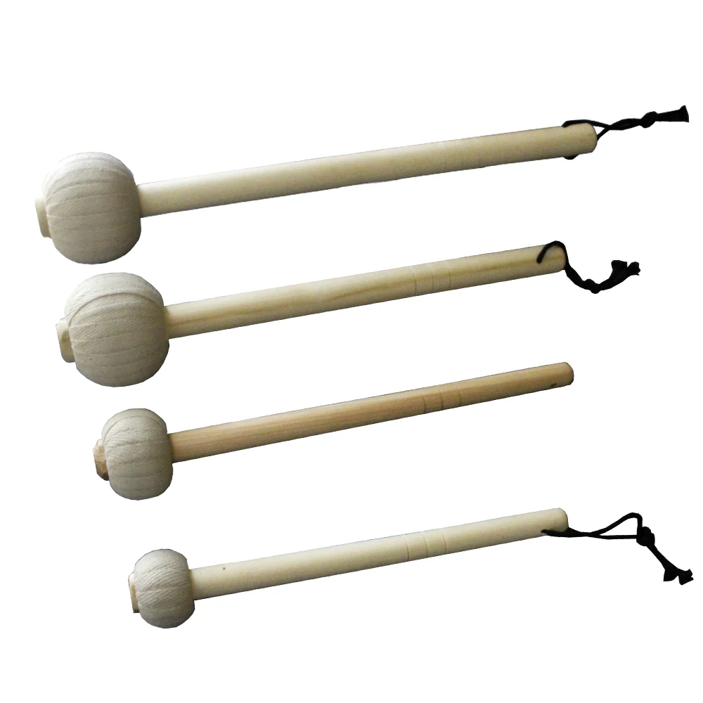 Quattro pezzi Gong Mallet Set Canto Ciotola Martelli Manico in legno 230/270/300/420mm Lunghezza Gong Accessori Strumento a percussione