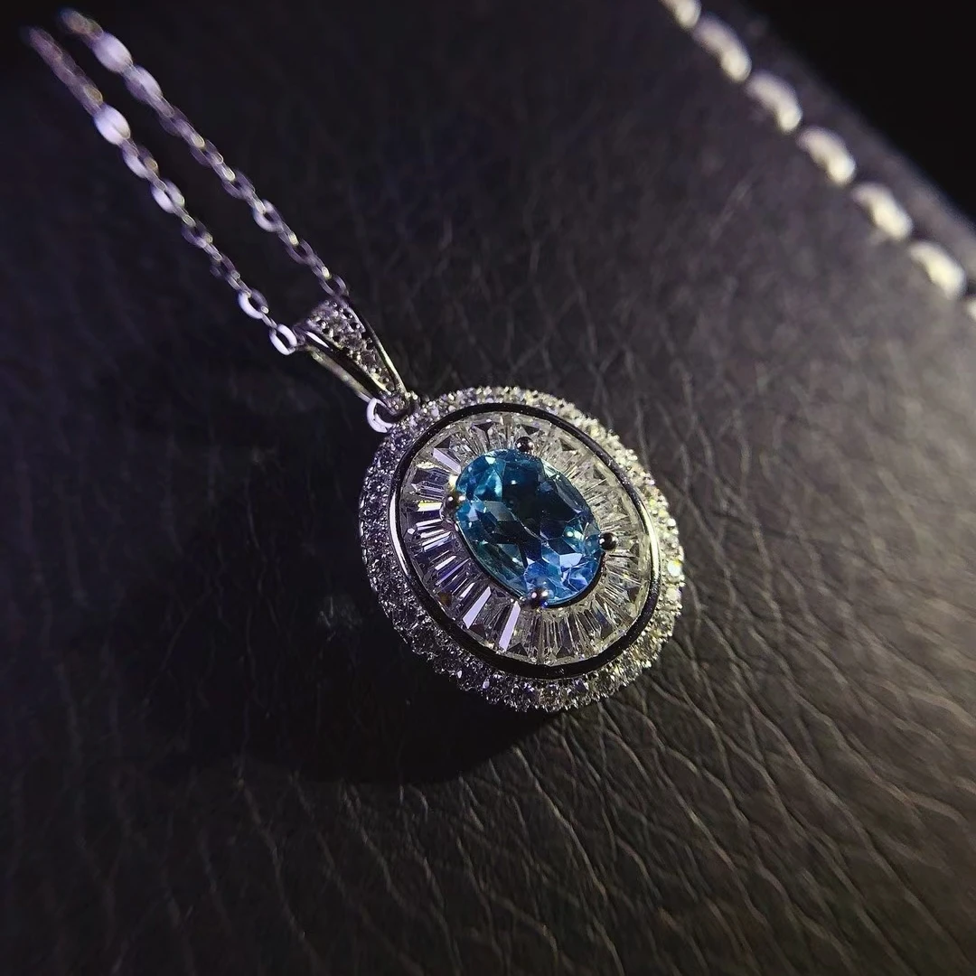 KJJEAXCMY Women's Pendant | Natural Topaz with S925 silver , electroplated color retention process, high-clarity support testing
