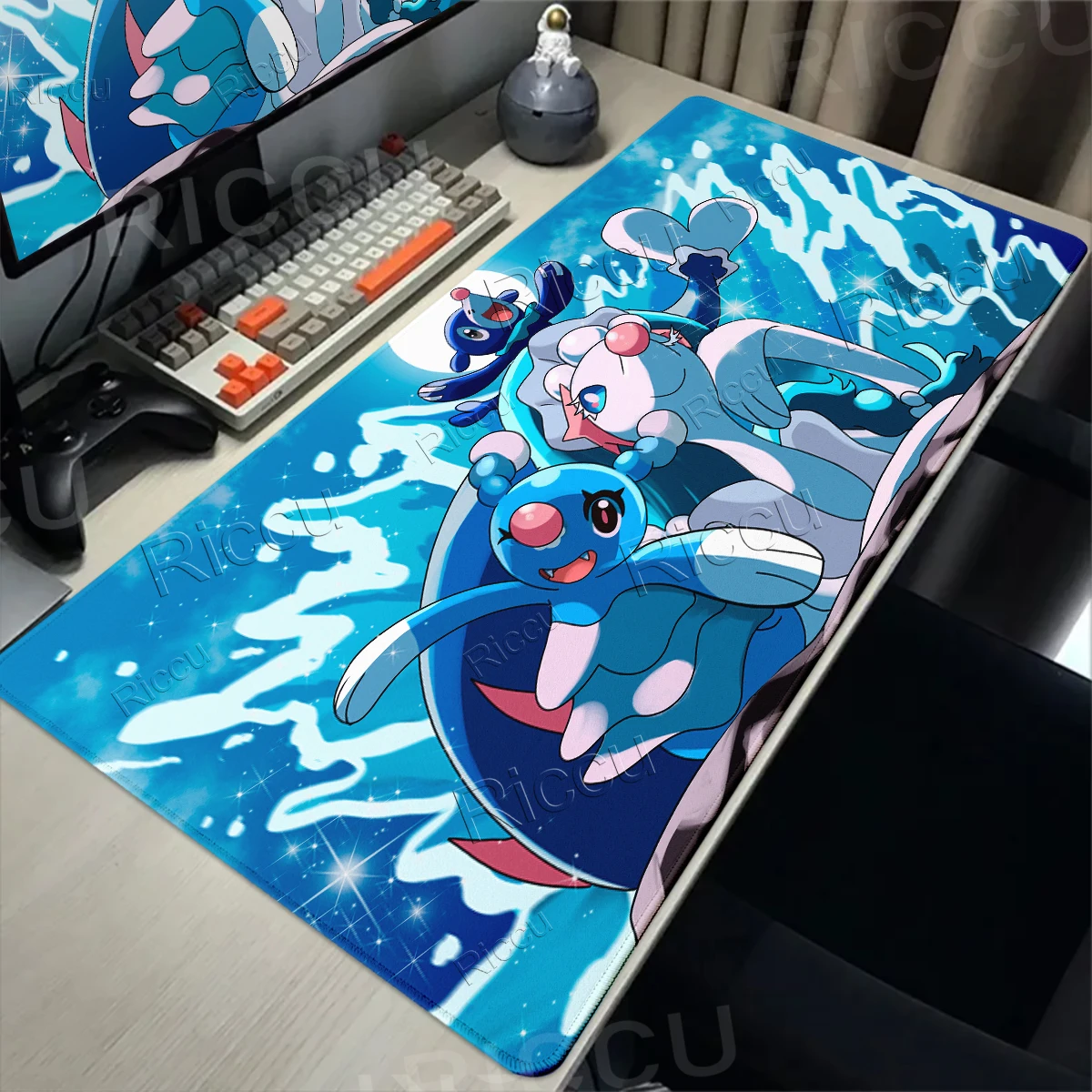 Anime Large Mousepads Laptop Pokemon Primarina Pattern Computer Keyboard Rug Gamer Offices XXL Aesthetics Gaming Non-slip Carpet