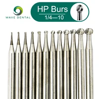 Fresas de carburo Dental WAVE, cabeza redonda de baja velocidad, brocas dentales de acero de tungsteno HP para pieza de mano de cono de nariz recta, 5 unids/pack
