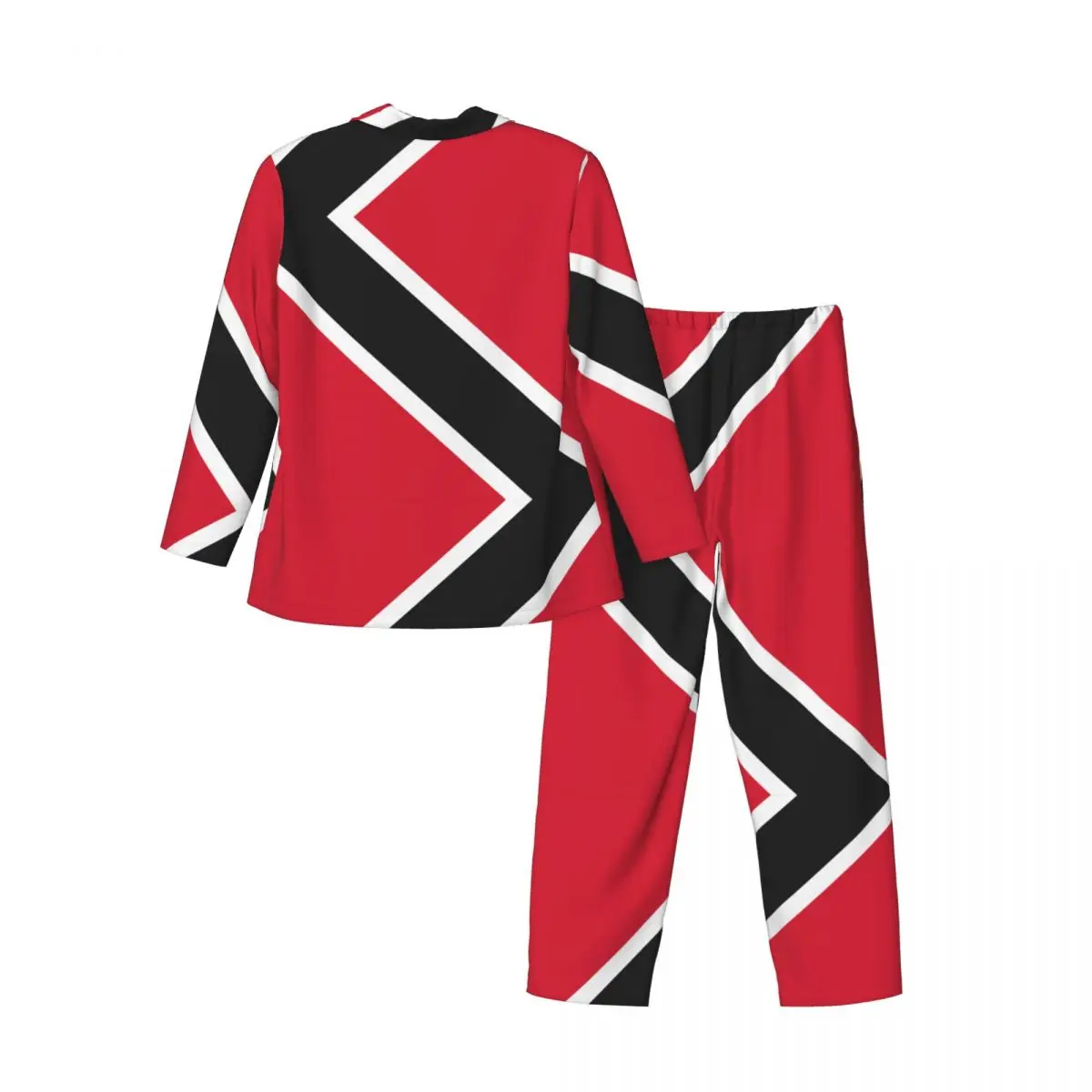 Conjunto de pijamas para hombre, ropa de dormir de manga larga con bandera de Trinidad y Tobagc para otoño e invierno, 2 unidades por juego